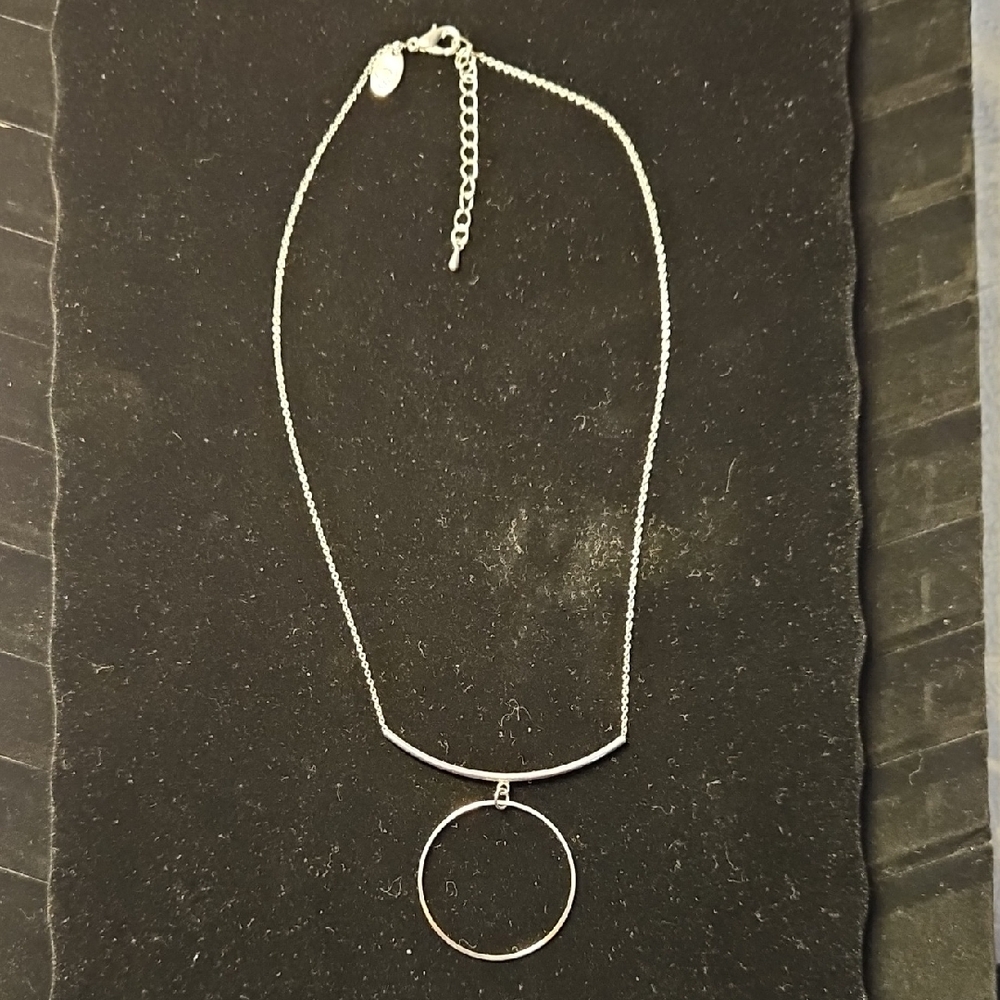 Silver Necklace with Circle Pendant